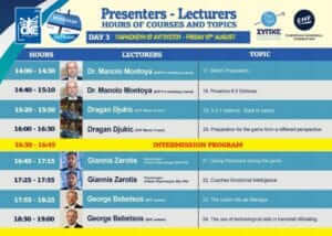 Το πρόγραμμα της 3ης ημέρας 3ο E-learning Rinck Convention Master Coach Course