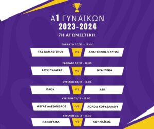 Η 7η Αγωνιστική στην Α1 Γυναικων